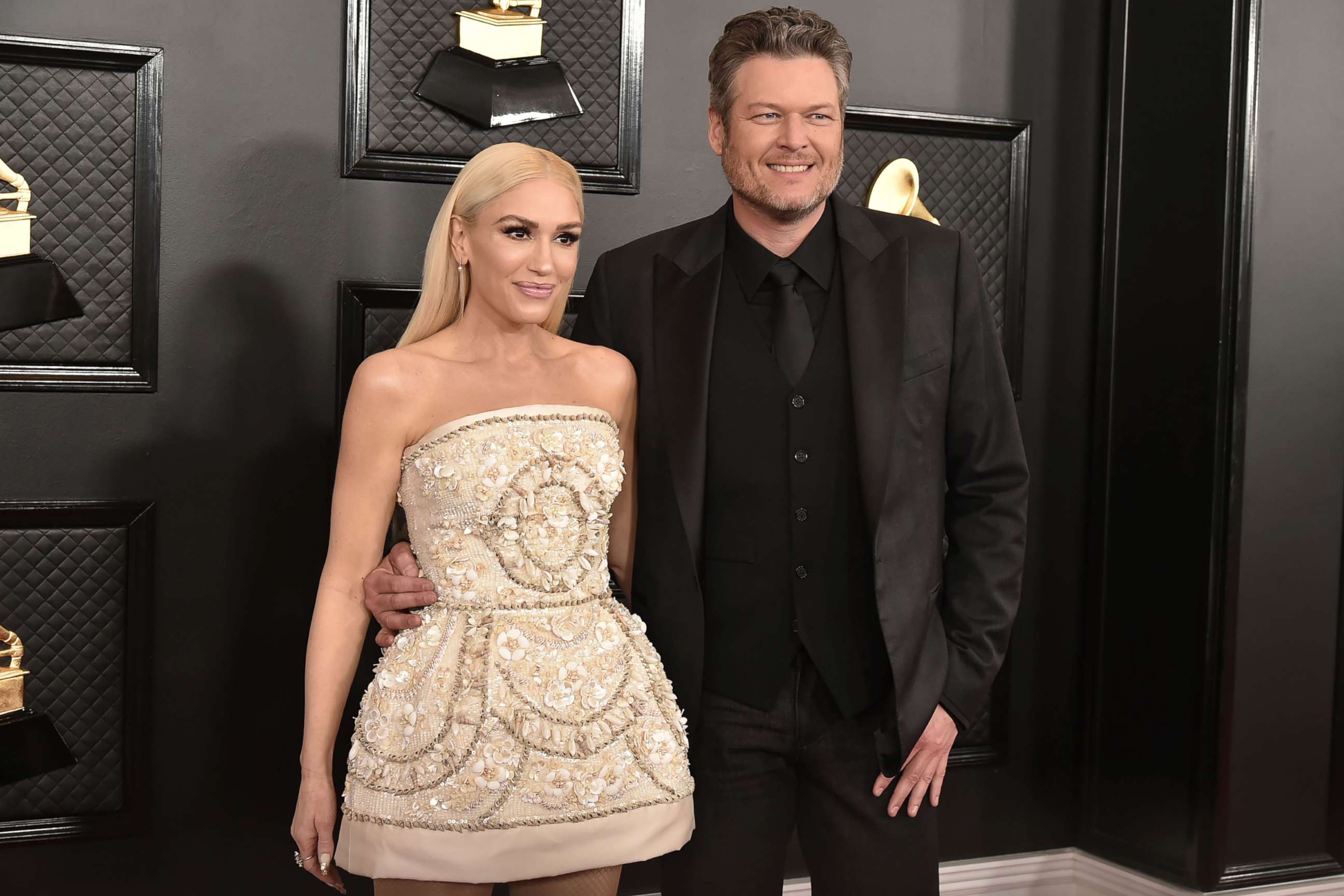 PHOTO: Gwen Stefani and Blake Shelton attend the 62nd Annual Grammy Awards at Staples Center, Jan. 26, 2020, in Los Angeles.
