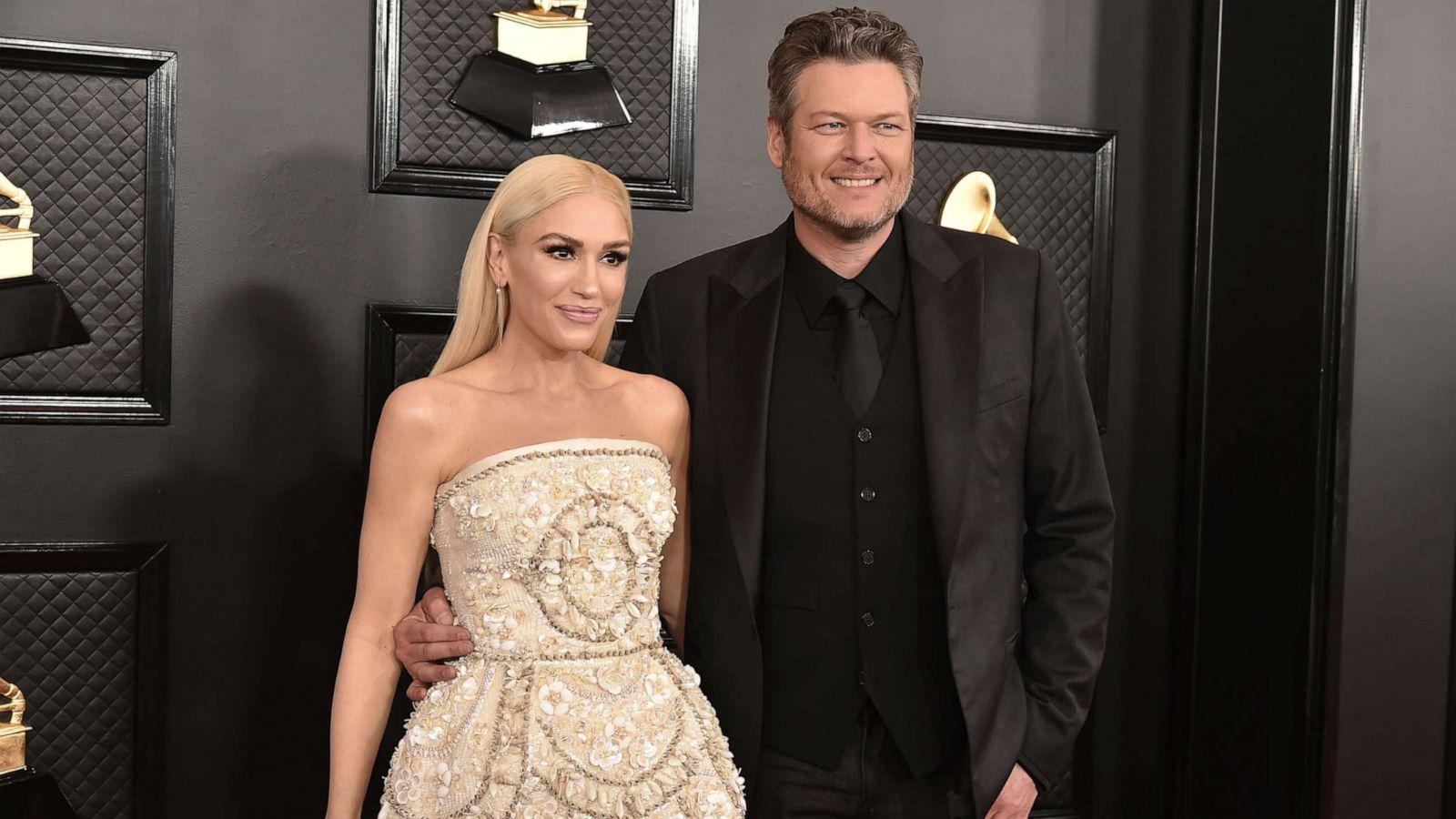 PHOTO: Gwen Stefani and Blake Shelton attend the 62nd Annual Grammy Awards at Staples Center, Jan. 26, 2020, in Los Angeles.