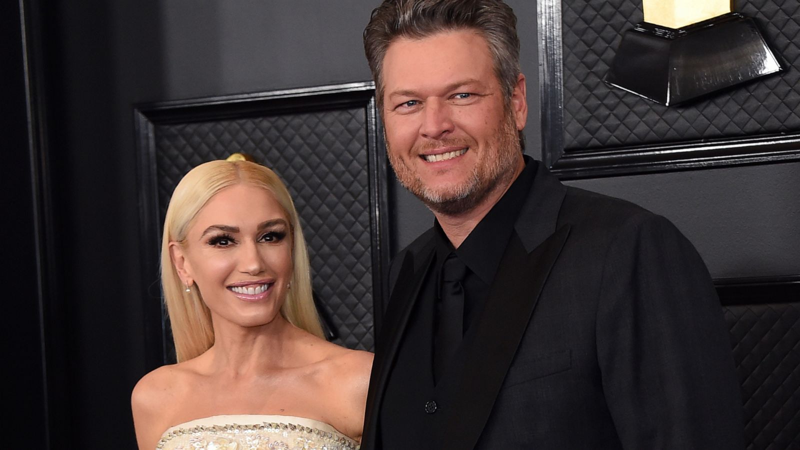 PHOTO: In this Jan. 26, 2020, file photo, Gwen Stefani and Blake Shelton arrive at the 62nd annual Grammy Awards in Los Angeles.