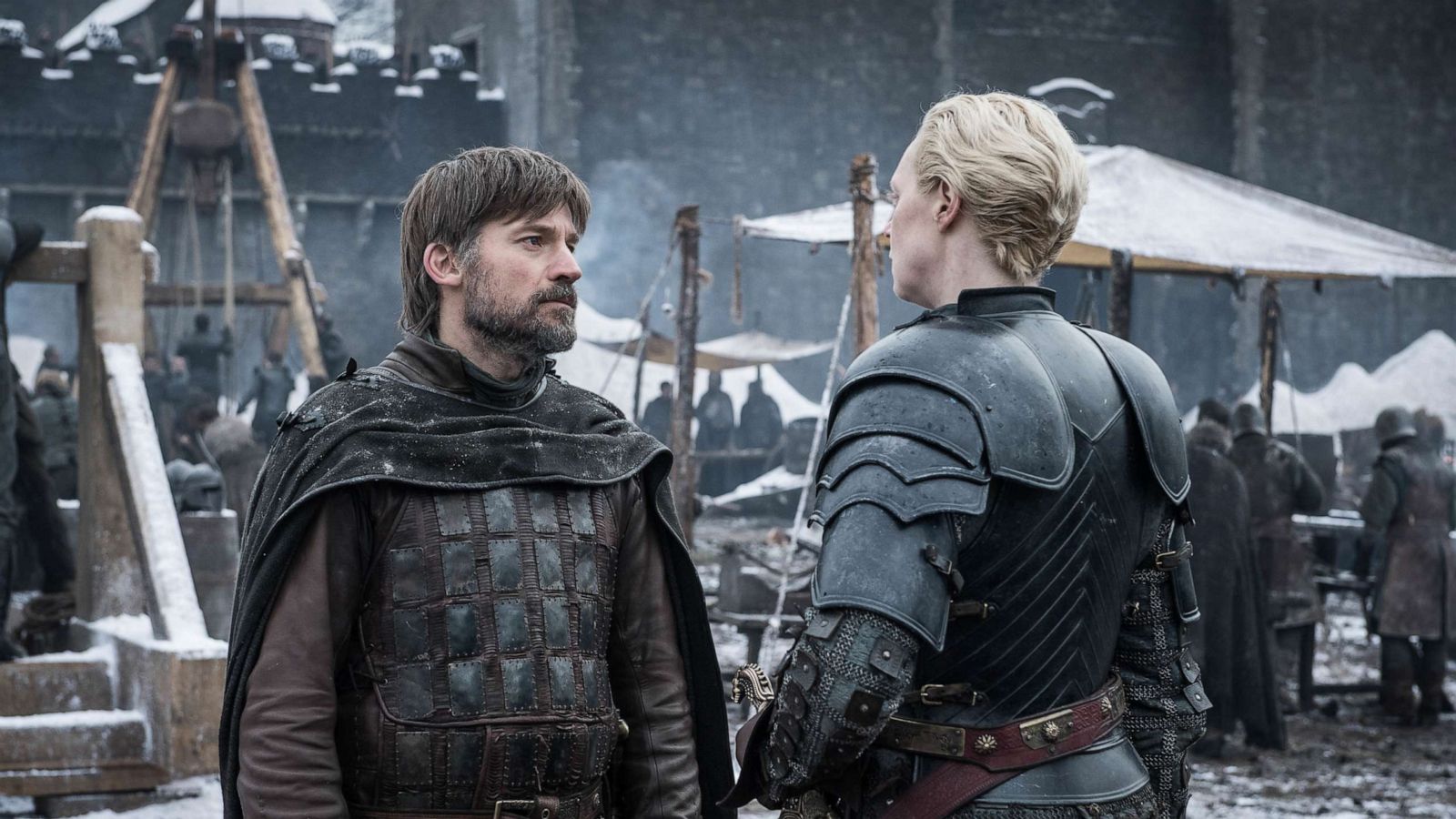 PHOTO: Nikolaj Coster-Waldau and Gwendoline Christie in a scene from "Game of Thrones."