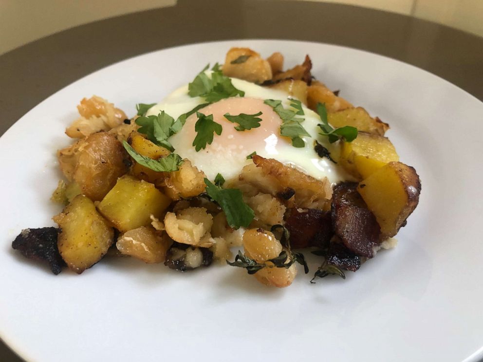 PHOTO: A one-skillet potato and white bean hash with eggs from chef Geoffrey Zakarian.