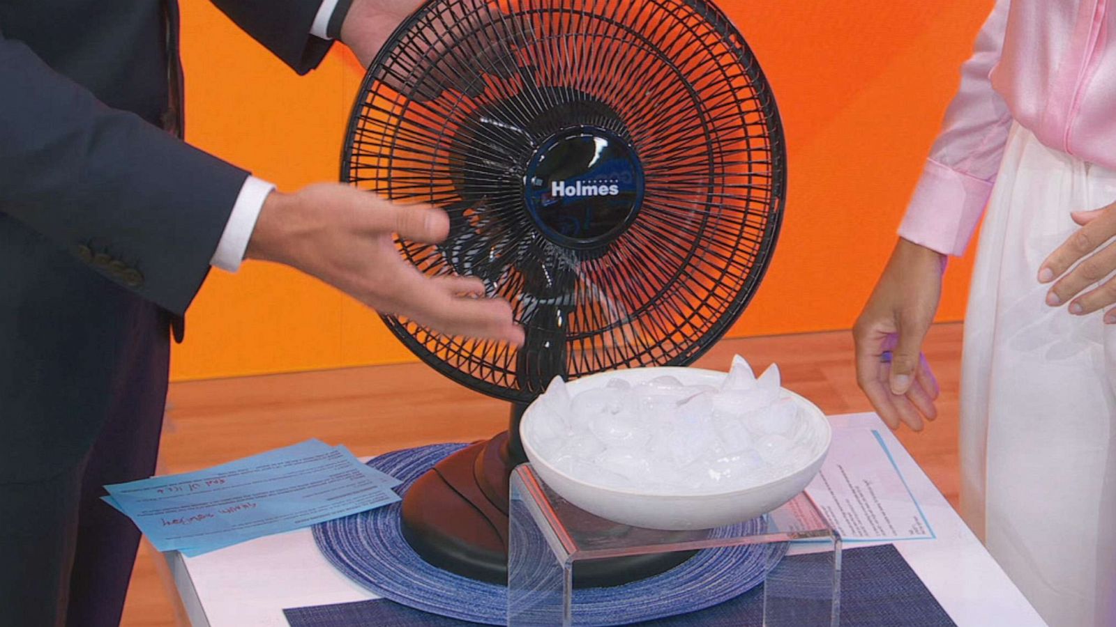 PHOTO: One cooling hack to try, a fan behind ice, which can circulate the cooler air as the ice melts and evaporates.