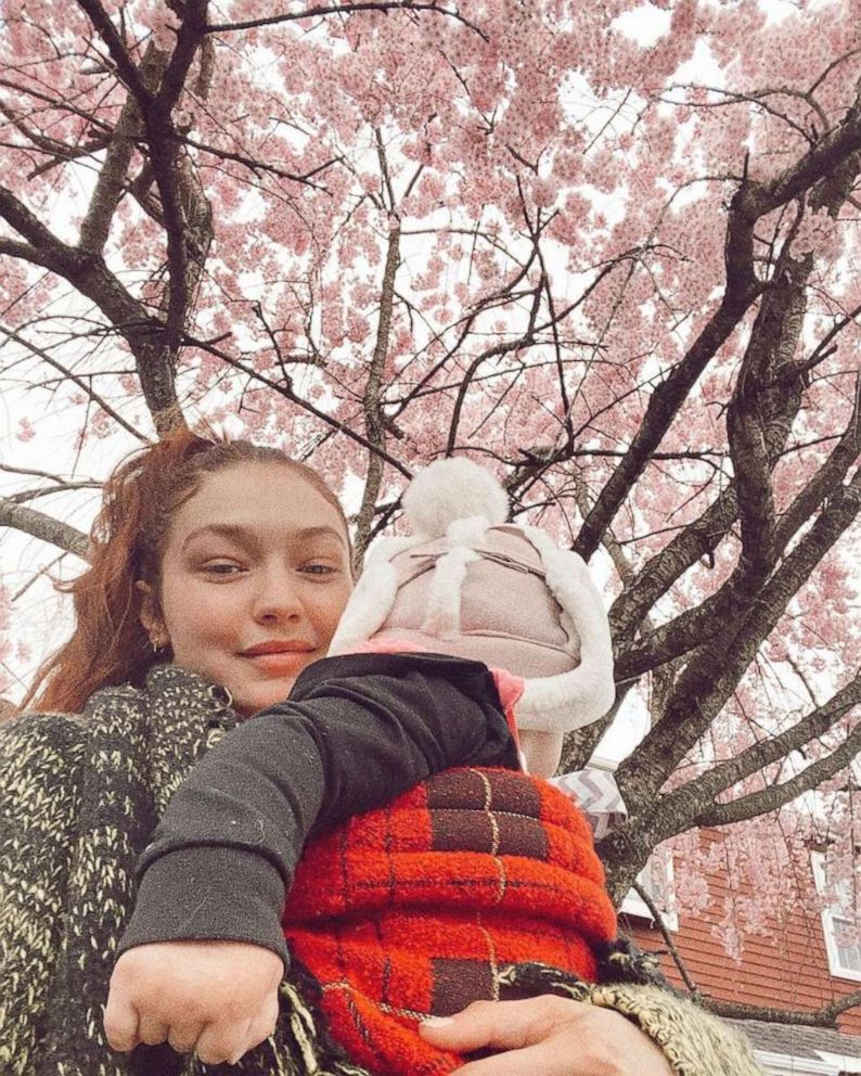 PHOTO: Gigi Hadid shared a springtime photo on social media with her daughter from her family's home in Pennsylvania, April 20, 2021.