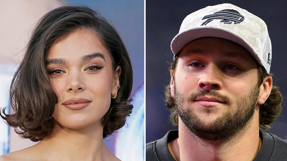 PHOTO: Hailee Steinfeld on Oct. 30, 2024, in Los Angeles, and Buffalo Bills quarterback Josh Allen on Nov. 10, 2024, in Indianapolis. 