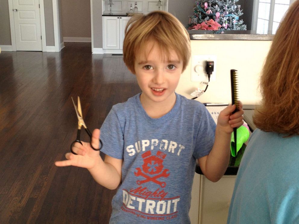 PHOTO: Vince Weishaus, 11, owns his own hair salon, the Vince Charles Salon, in his parents basement in Bloomfield Hills, Michigan.
