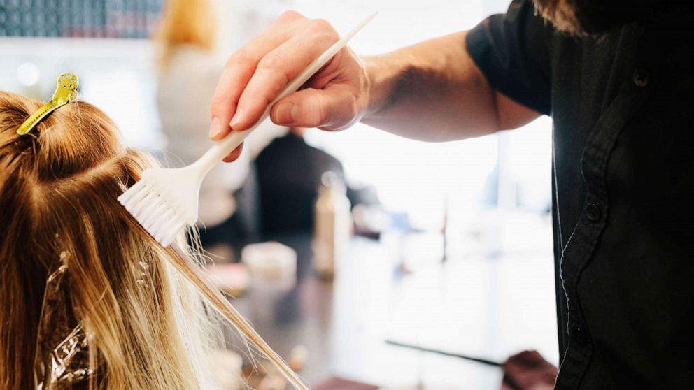 PHOTO: In this stock photo a women appears to have her hair colored.