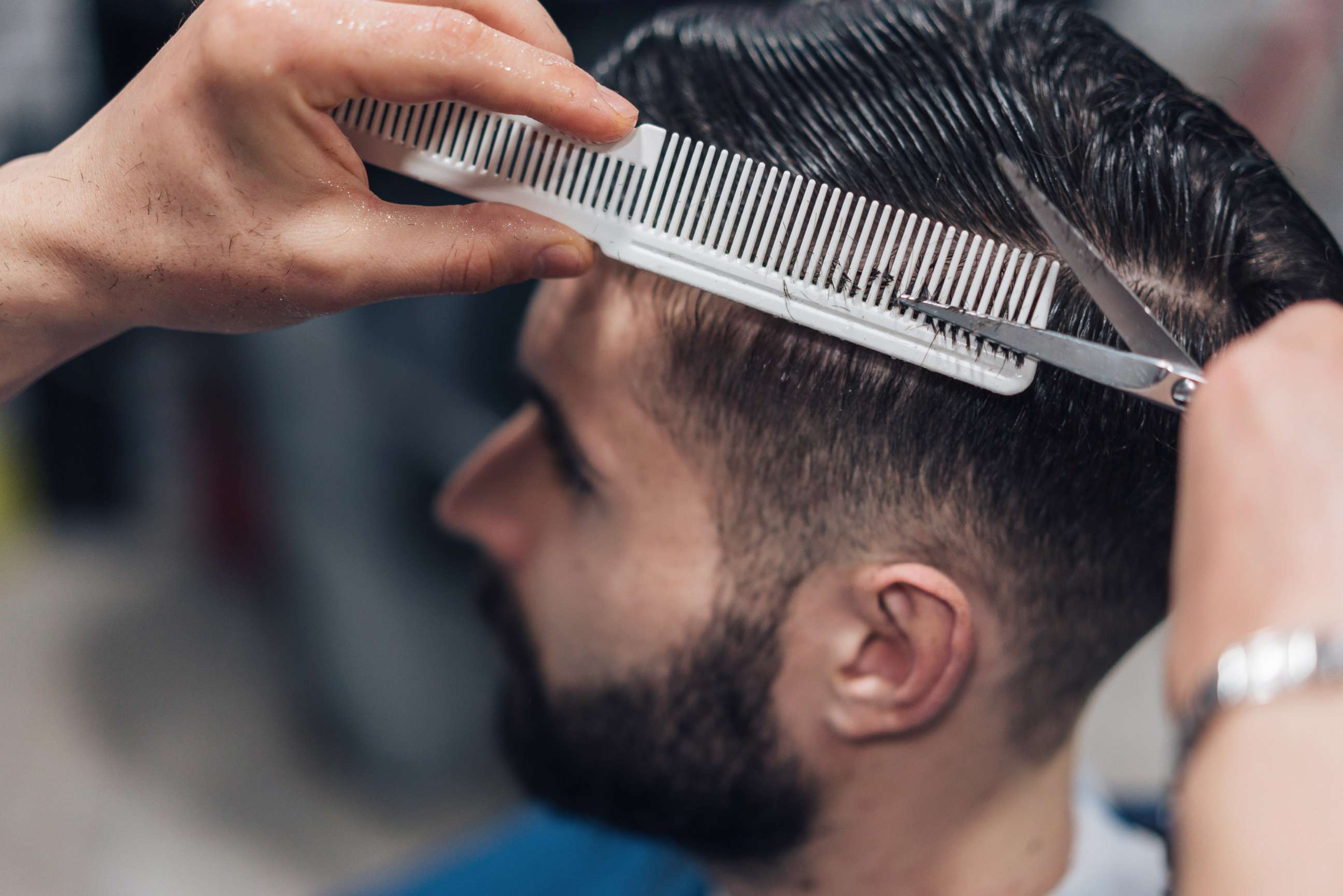 PHOTO: In this undated file photo, a man gets his hair cut.