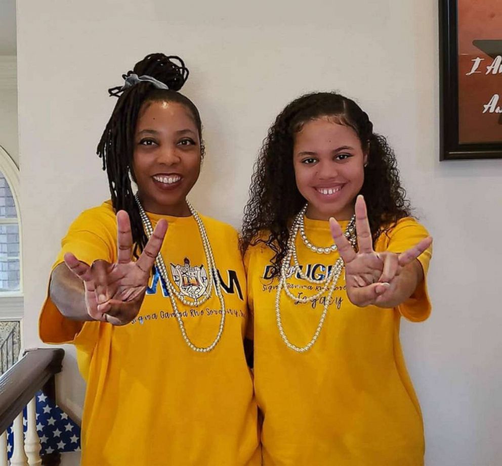 PHOTO: Haley Taylor Schlitz says her mom, Dr. Myiesha Taylor, (left), has been one of her biggest supporters in her journey so far. The mother-daughter duo are also members of the Sigma Gamma Rho sorority.