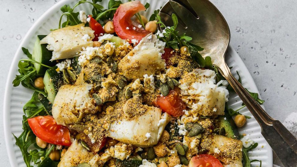 What's for dinner? Healthy halibut salad with crunchy seed topper - ABC ...