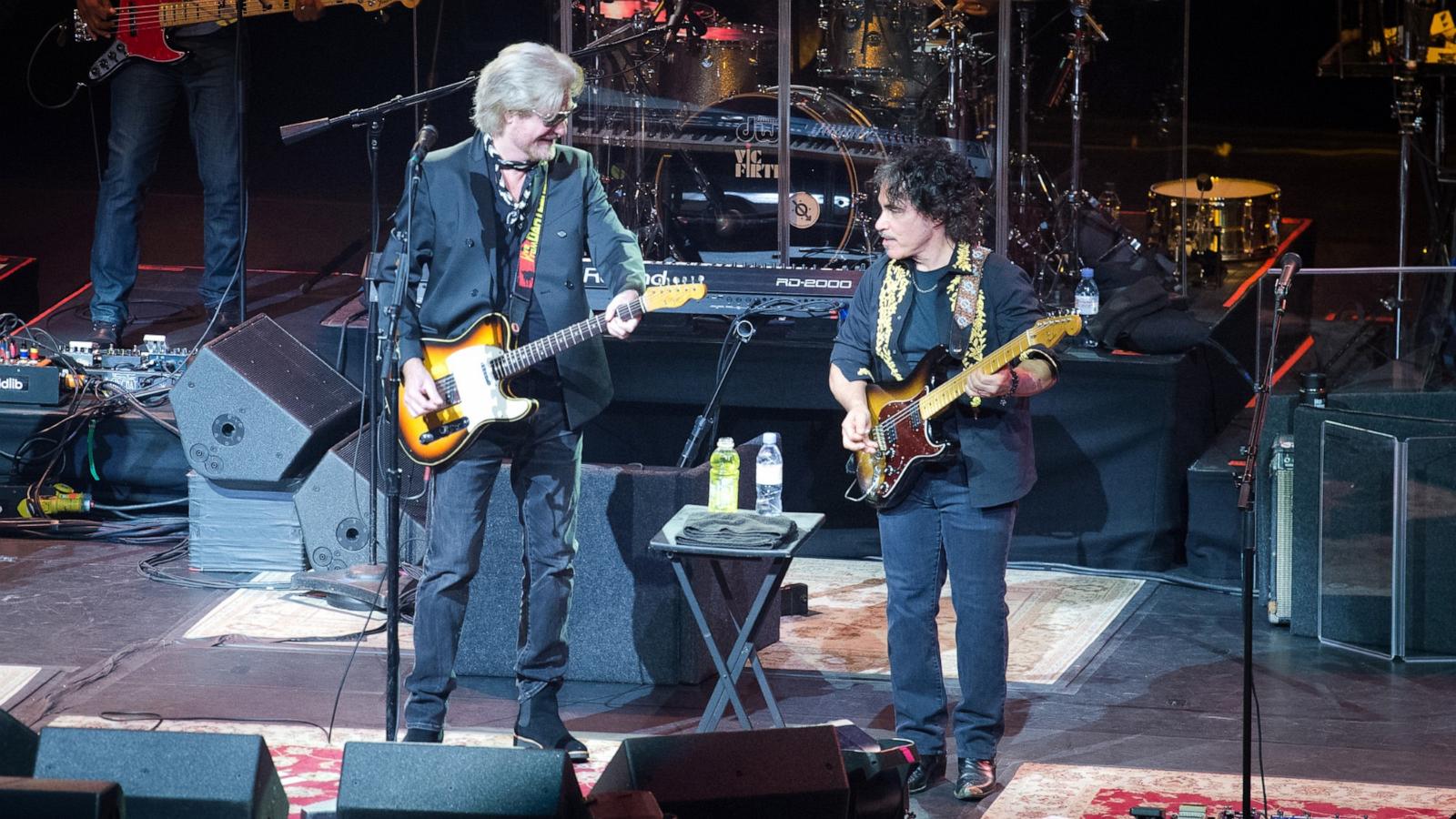 PHOTO: In this July 10, 2019, file photo, Daryl Hall and John Oates perform in Paris.