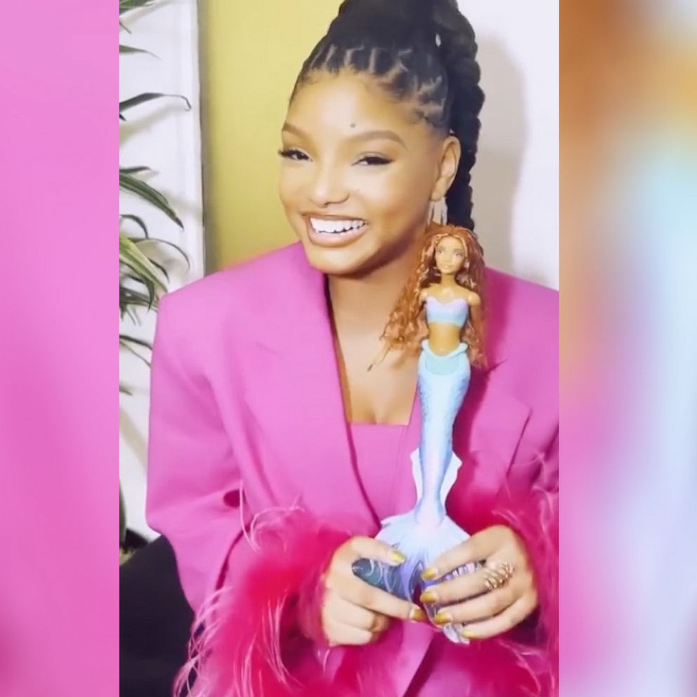 VIDEO: Halle Bailey gets excited seeing herself as 'Little Mermaid' doll