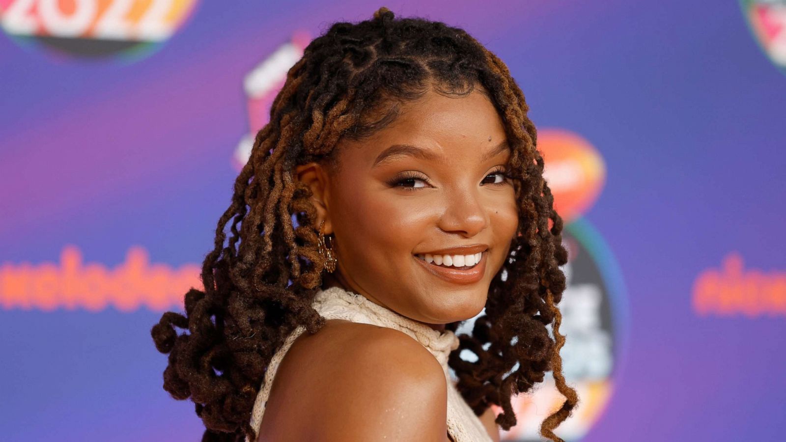 PHOTO: Halle Bailey attends the 2022 Nickelodeon Kid's Choice Awards at Barker Hangar on April 9, 2022 in Santa Monica, Calif.