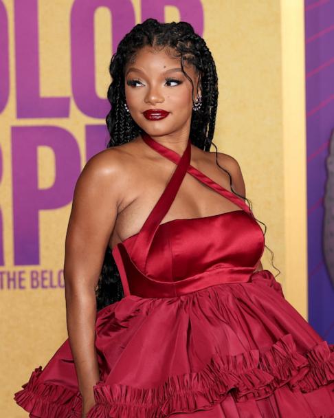 halle bailey pink dress Halle Bailey wore #DolceGabbana to celebrate her birthday. The actress wore a coral pink pleated stretch tulle halter gown. Styling Nichole Goodman #DGCelebs