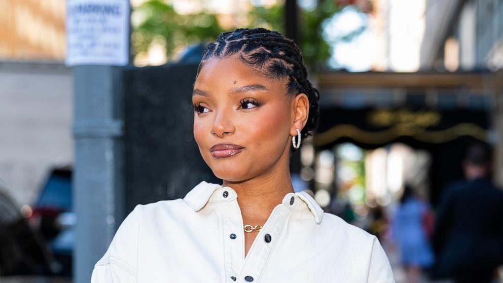 PHOTO: Halle Bailey is seen in the Upper West Side, on April 30, 2025, in New York.