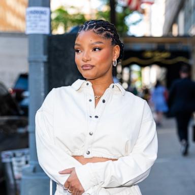 PHOTO: Halle Bailey is seen in the Upper West Side, on April 30, 2025, in New York.