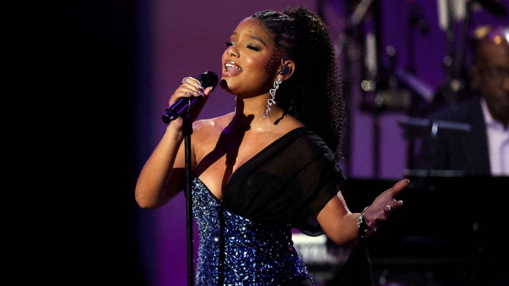 PHOTO: FILE - Halle Bailey performs during the 2023 MusiCares Persons of the Year Gala, honoring Berry Gordy and Smokey Robinson, in Los Angeles, Feb. 3, 2023.