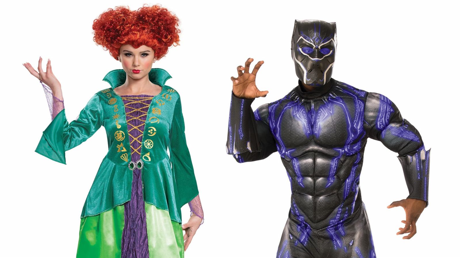 PHOTO: Winifred Sanderson Costume for Adults by Disguise and Black Panther Deluxe Costume for Adults by Rubie's