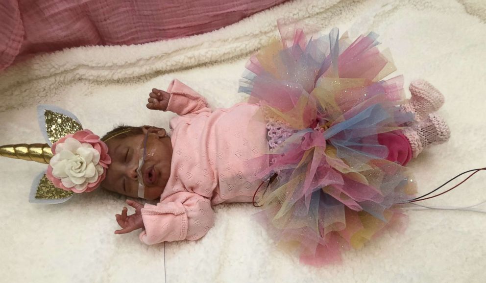 PHOTO: Baby Ella poses as a unicorn for Halloween in Advocate Children's Hospital's NICU in Illinois.