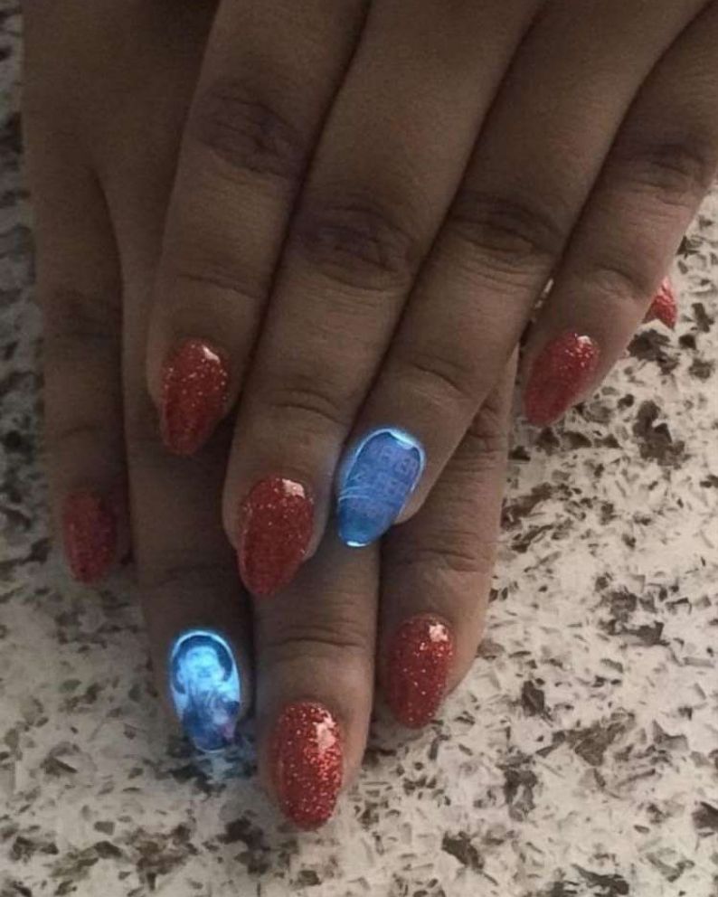 PHOTO: Nicole Saldivar completed this glow in the dark nail creation.