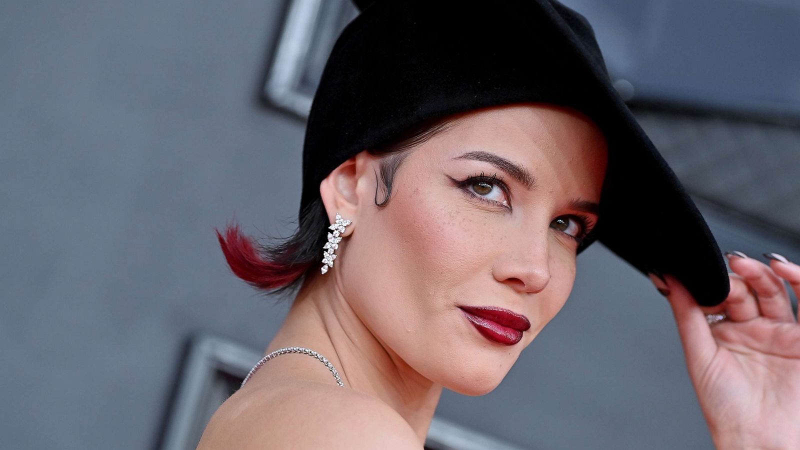 PHOTO: Halsey attends the 64th Annual GRAMMY Awards at MGM Grand Garden Arena, April 3, 2022, in Las Vegas.