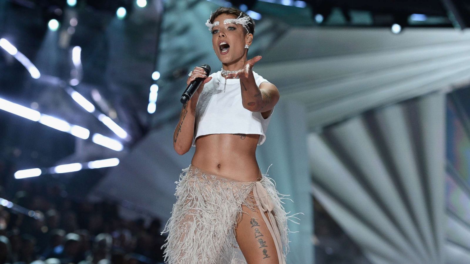 PHOTO: Halsey performs on the runway during the 2018 Victoria's Secret Fashion Show at Pier 94, Nov. 08, 2018 in New York.