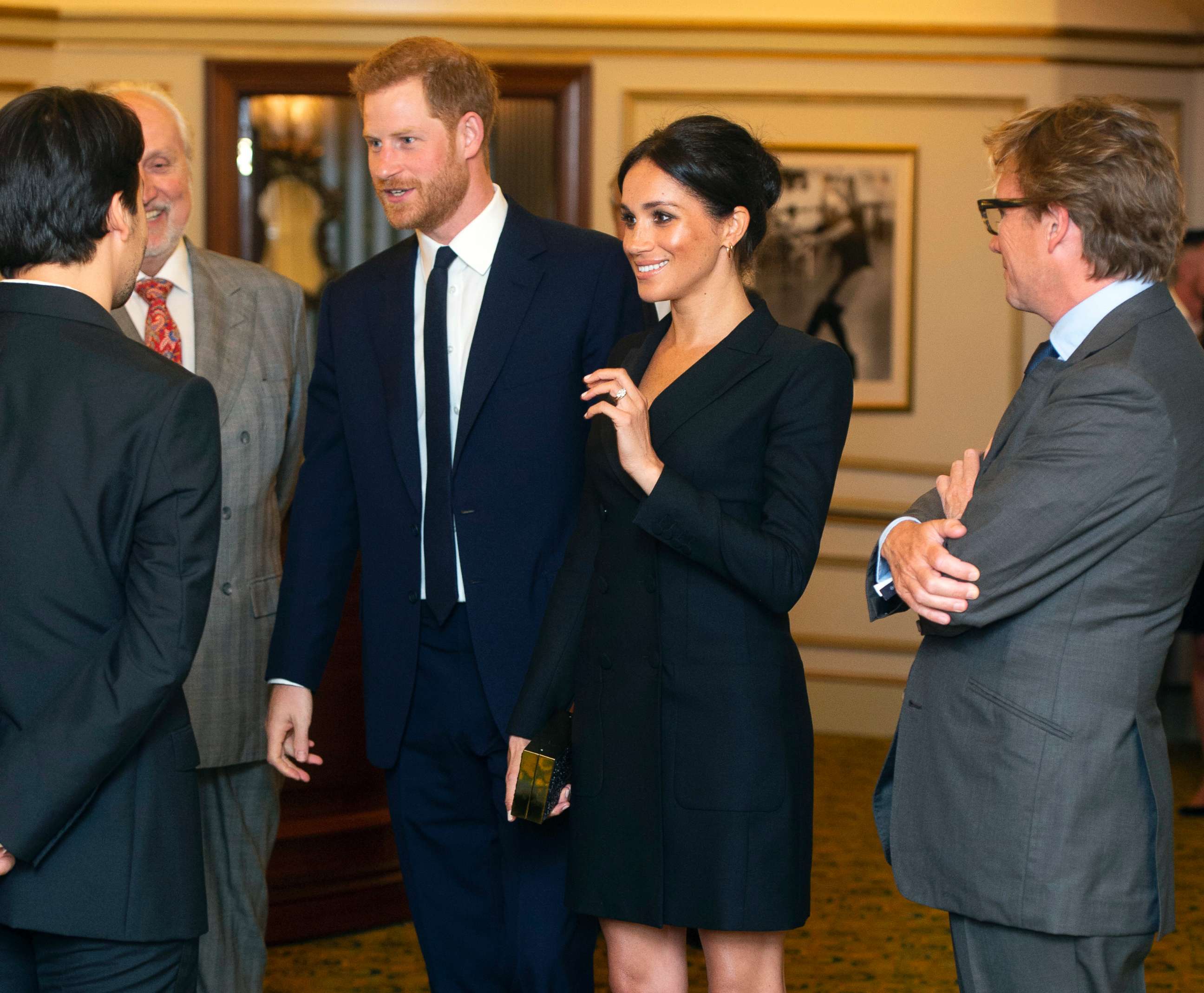 PHOTO: Prince Harry and Meghan, Duchess of Sussex attend a gala performance of the musical Hamilton, Aug. 29 2018. 