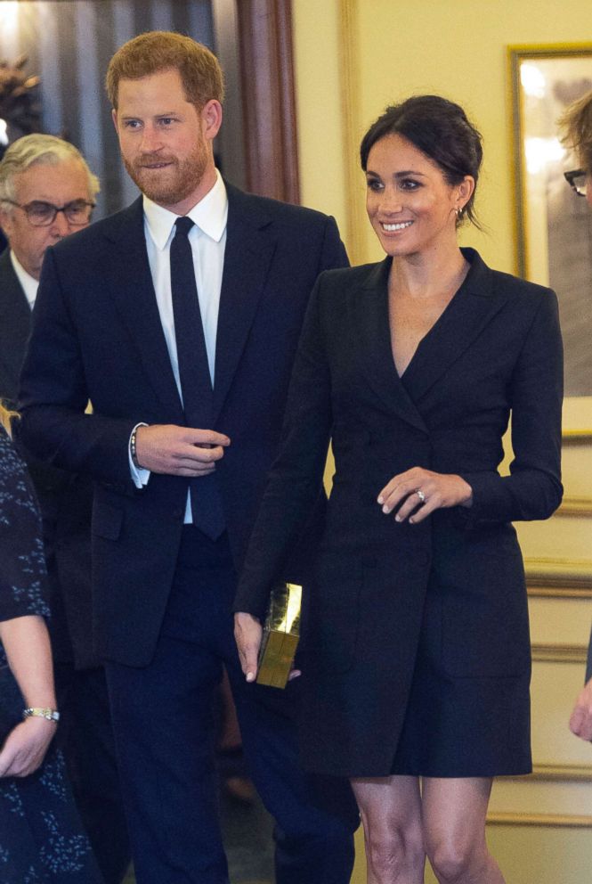 PHOTO: Prince Harry and Meghan, Duchess of Sussex attend a gala performance of the musical Hamilton, Aug. 29 2018. 