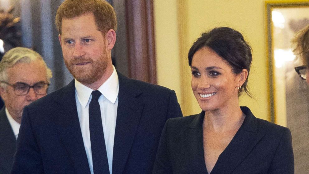 PHOTO: Prince Harry and Meghan, Duchess of Sussex attend a gala performance of the musical Hamilton, Aug. 29 2018. 