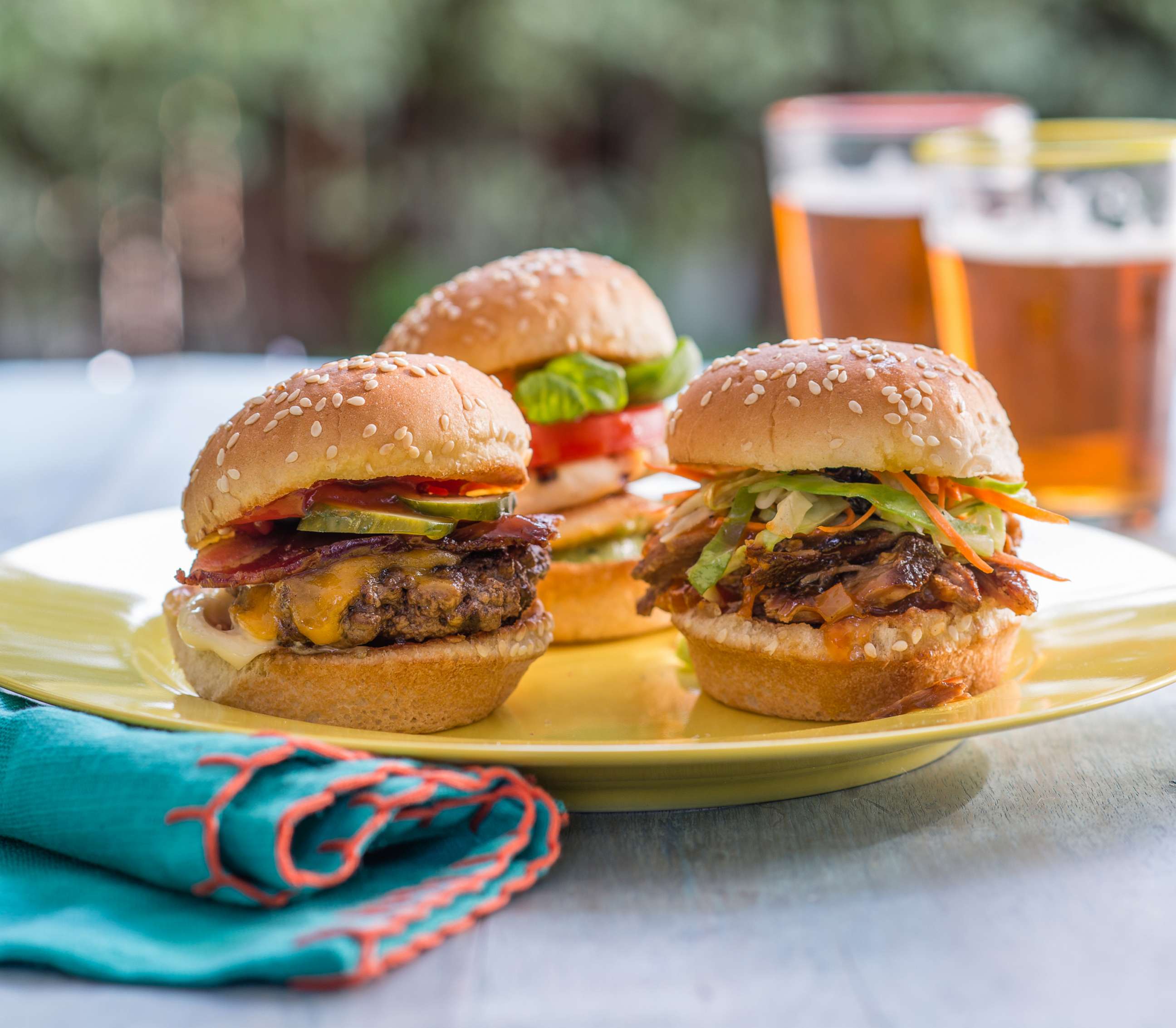 PHOTO: Hamburger sliders on a plate.