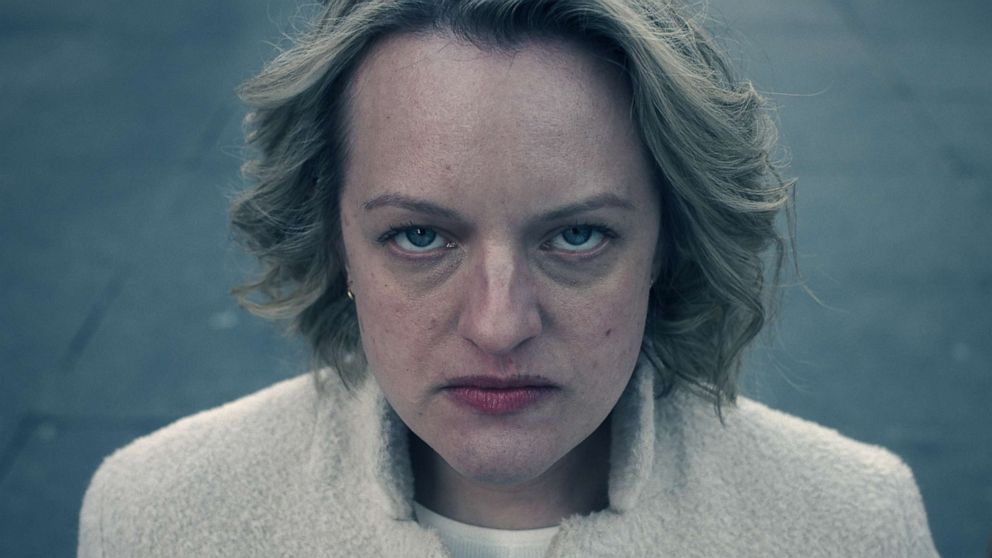Elisabeth Moss is pictured in a scene from Hulu's "The Handmaid's Tale," returning for a fifth season on Sept. 14, 2022.