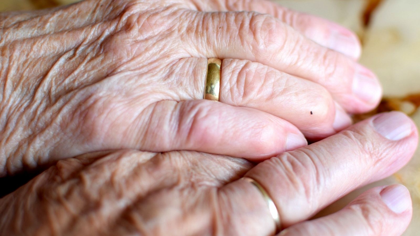 PHOTO: An undated stock photo of elderly hands. Elderly couple.