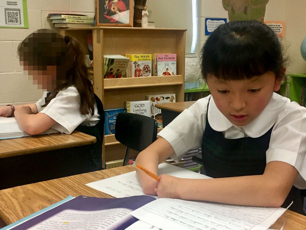 PHOTO: Sara Hinesley, a third-grade student in Maryland, won a national handwriting competition.