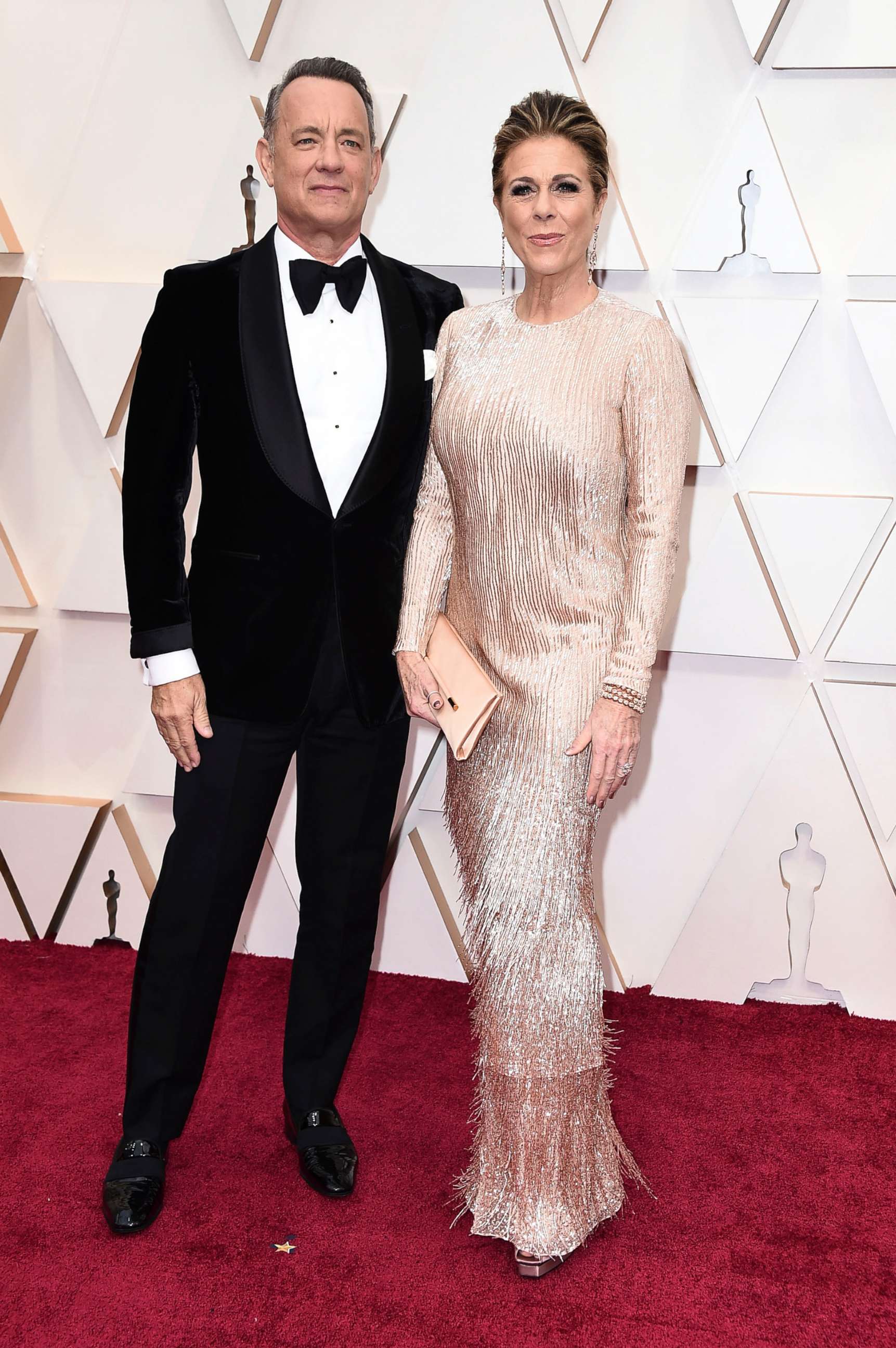 Parasite director Bong Joon Ho and cast members walking on the red carpet  at the 92nd Annual Academy Awards held at the Dolby Theatre in Hollywood,  California on Feb. 9, 2020. (Photo