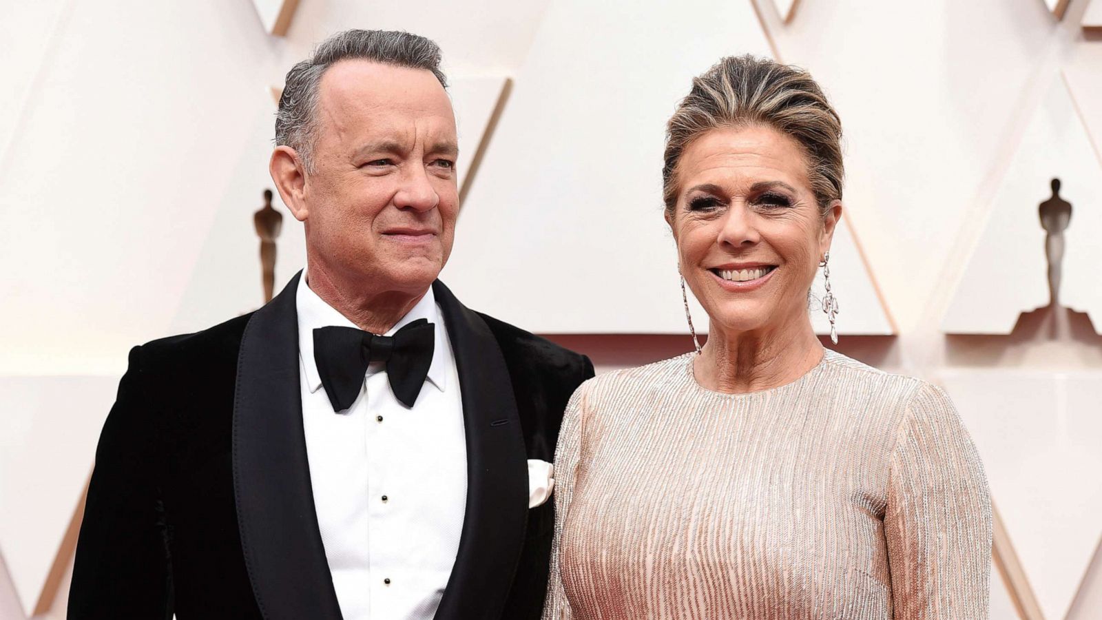 PHOTO:In this Feb. 9, 2020 file photo, Tom Hanks, left, and Rita Wilson arrive at the Oscars at the Dolby Theatre in Los Angeles.