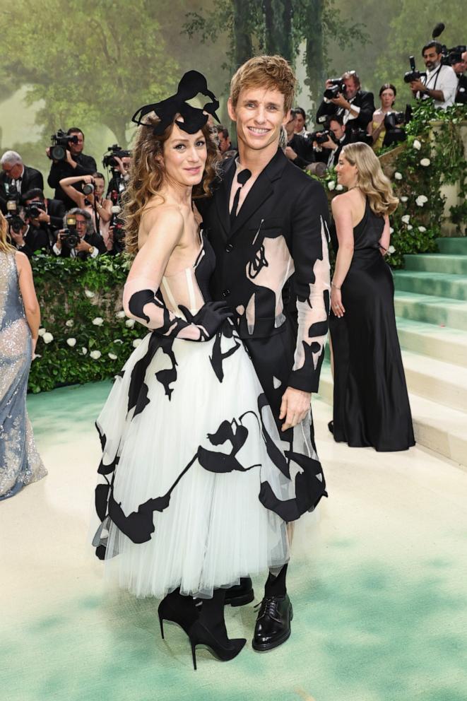 PHOTO: Hannah Bagshawe, left, and Eddie Redmayne attend The 2024 Met Gala Celebrating "Sleeping Beauties: Reawakening Fashion" at The Metropolitan Museum of Art on May 6, 2024 in New York.