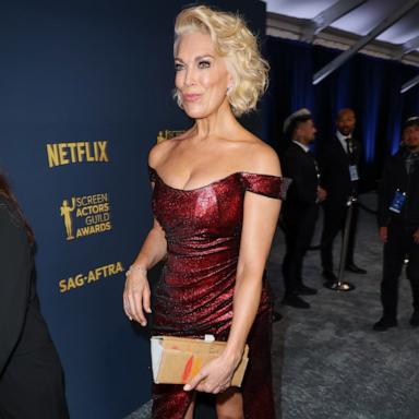 PHOTO: Hannah Waddingham arriving on the red carpet at the 30th Screen Actors Guild Awards in Shrine Auditorium and Expo Hall in Los Angeles, Feb. 24, 2024. 