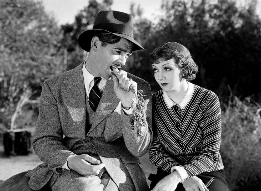PHOTO: Actress Claudette Colbert and Clark Gable in a scene from the movie "It Happened One Night."