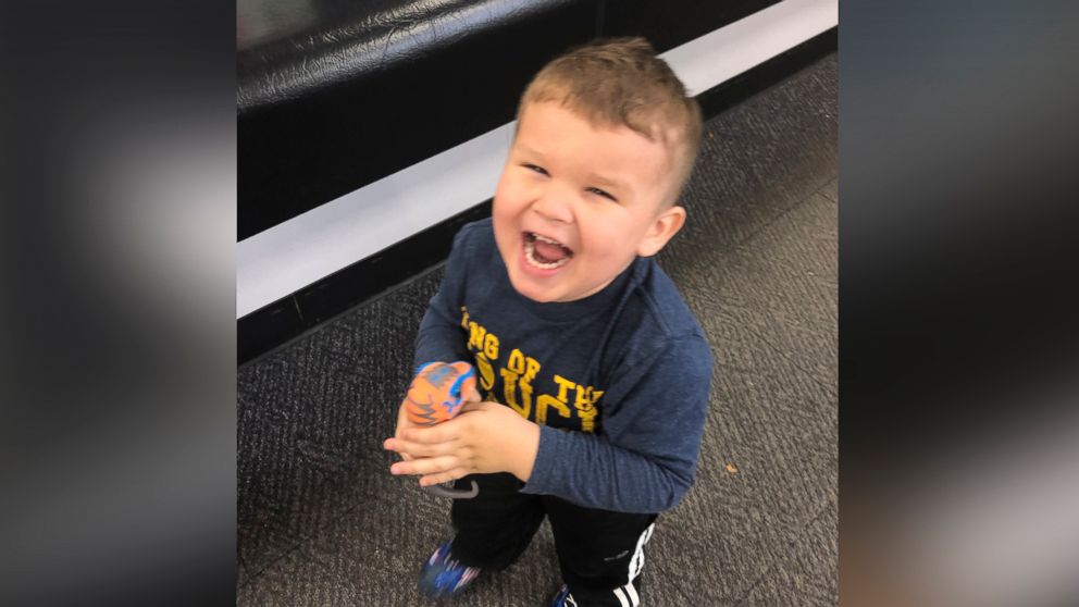 PHOTO: 3-year-old Jordan reunited with his "fixed" dinosaur after Best Buy employee performed "surgery" on his favorite toy.