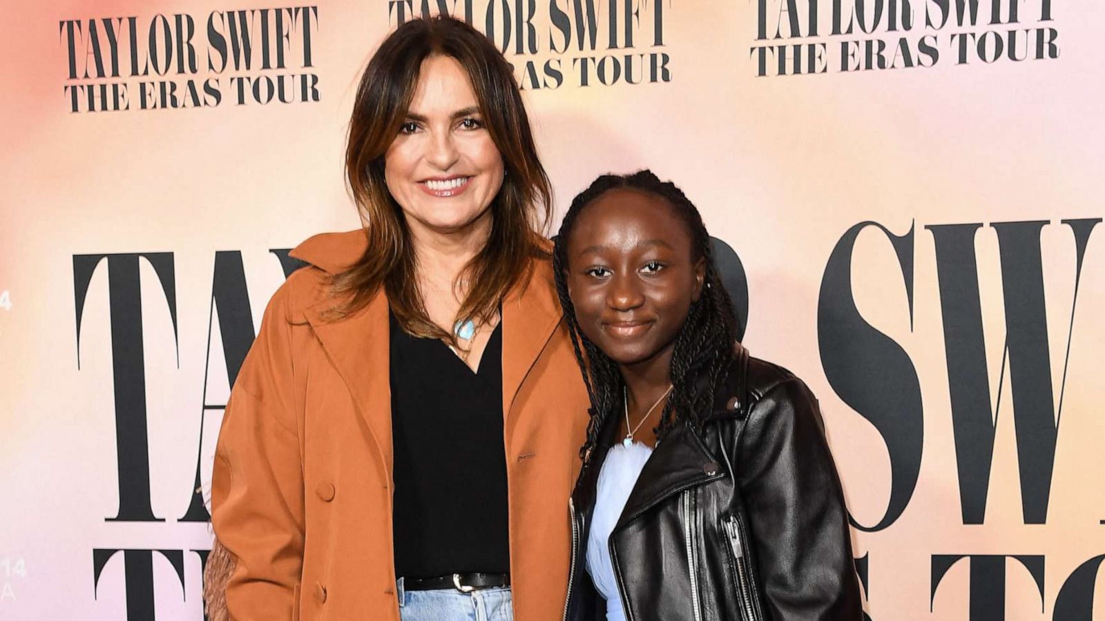 PHOTO: Actress Mariska Hargitay and daughter Amaya Hermann arrive for the concert movie world premiere "Taylor Swift: The Eras Tour," in Los Angeles, Oct. 11, 2023.