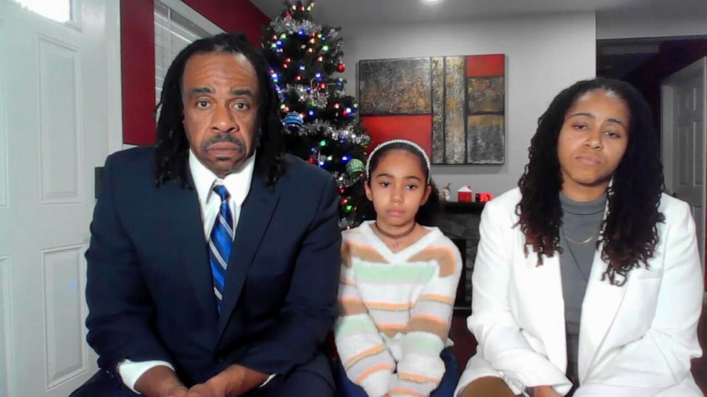 PHOTO: Harold Edison, joined by his daughters, speak with Good Morning America about the disappearance of his son Justin Edison ahead of his scheduled testimony in the trial of rapper Tory Lanez.
