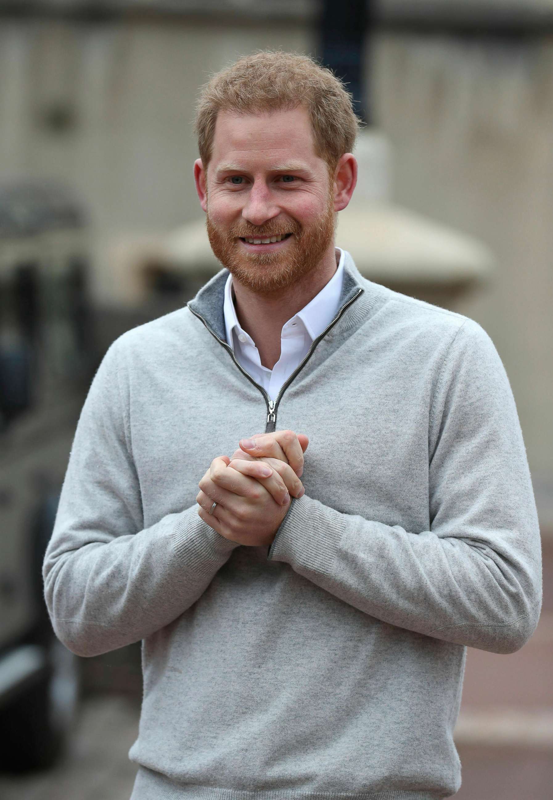 PHOTO: Prince Harry speaks at Windsor Castle in England, May 6, 2019, after his wife Meghan, the Duchess of Sussex gave birth to a baby boy. 