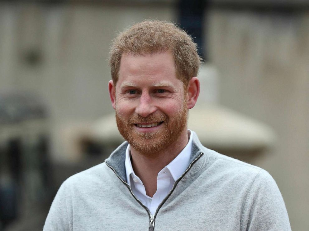 PHOTO: Prince Harry speaks at Windsor Castle in England, May 6, 2019, after his wife Meghan, the Duchess of Sussex gave birth to a baby boy.