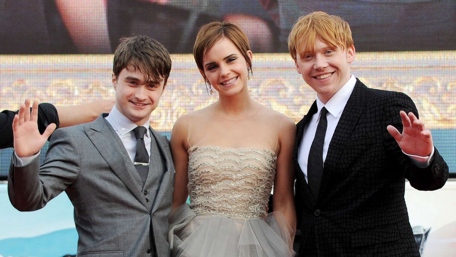 PHOTO:Daniel Radcliffe, Emma Watson and Rupert Grint attend the World Premiere of 'Harry Potter And The Deathly Hallows Part 2,' July 7, 2011, in London.