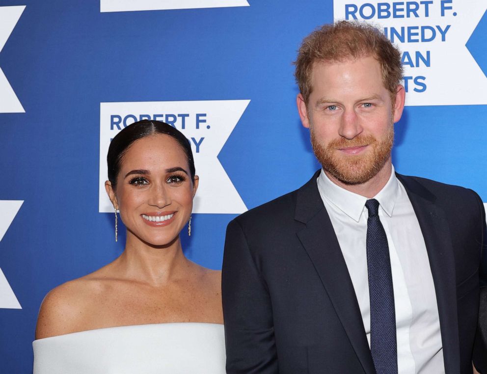 PHOTO: Meghan, Duchess of Sussex and Prince Harry, Duke of Sussex attend the 2022 Robert F. Kennedy Human Rights Ripple of Hope Gala, Dec. 6, 2022, in New York.