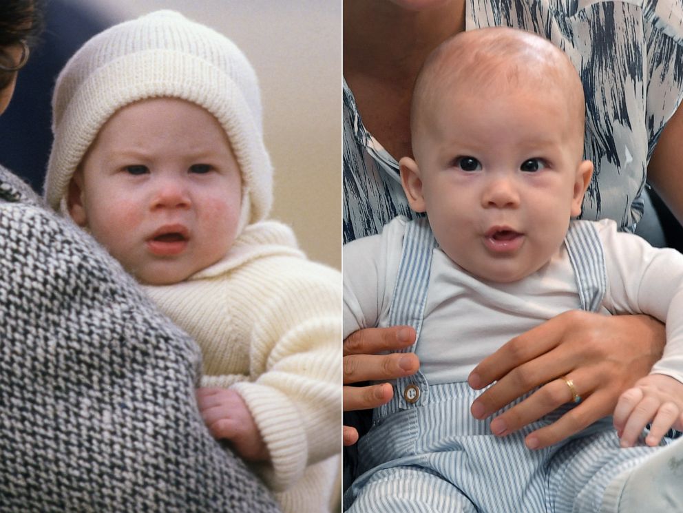 PHOTO: Prince Harry at about 6 months old, left, and his son, Archie, right.