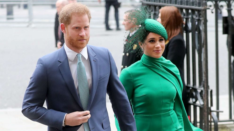 PHOTO: Prince Harry, Duke of Sussex and Meghan, Duchess of Sussex meets children as she attends the Commonwealth Day Service 2020, March 9, 2020 in London. 