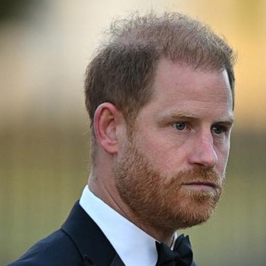 PHOTO: Prince Harry, Duke of Sussex, arrives to attend the inaugural Invictus Spirit Awards in London, Sept. 17, 2026. Princess Diana and her son Harry watch veterans as they marchon the Mall as part of the commemorations of VJ Day, Aug. 19, 1995. 