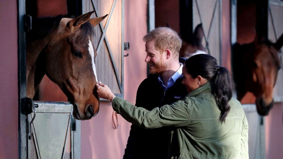 PHOTO: Prince Harry, Duke of Sussex and Meghan, Duchess of Sussex visit the Moroccan Royal Federation of Equitation Sports, Feb. 25, 2019, in Rabat, Morocco.