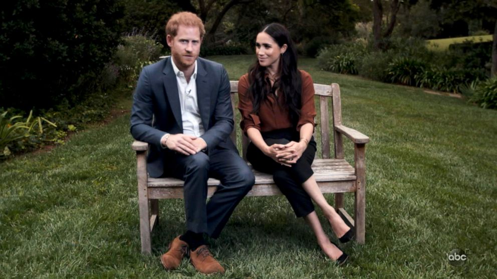 PHOTO: Prince Harry and Meghan, the Duchess of Sussex, speak about the importance of voting during the TIME100 special on ABC.