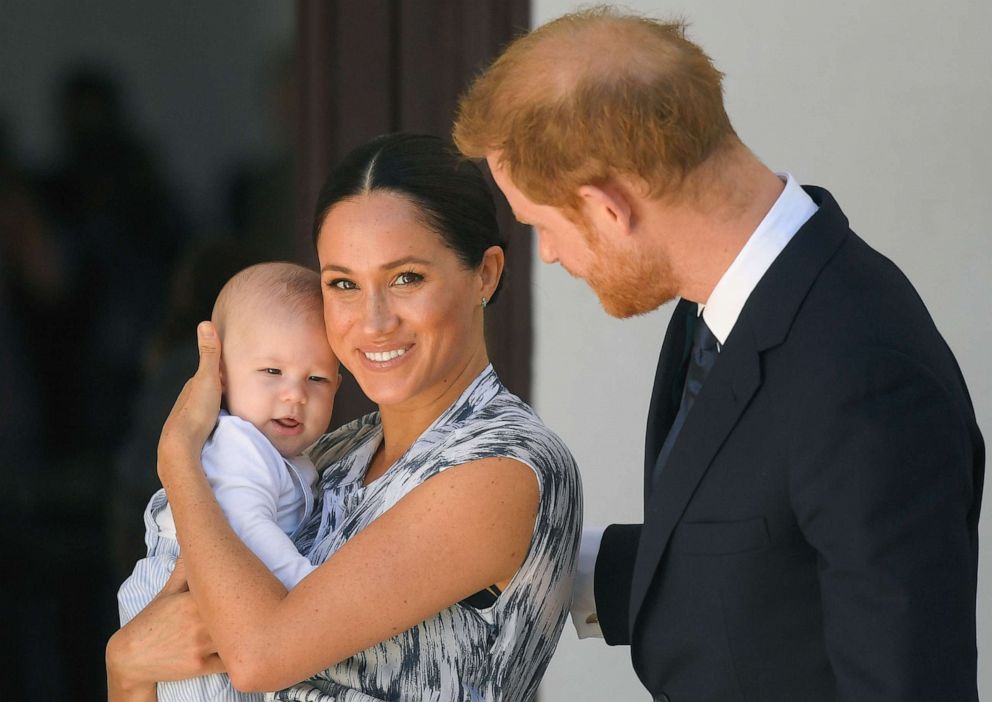 PHOTO: Prince Harry, Duke of Sussex, Meghan, Duchess of Sussex and their son Archie Mountbatten-Windsor meet Archbishop Desmond Tutu and his daughter Thandeka Tutu-Gxashe during a royal tour of South Africa on Sept. 25, 2019 in Cape Town, South Africa.